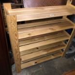 PINE SLATTED BOOKCASE/SHOE RACK