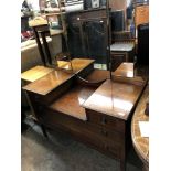 EDWARDIAN MAHOGANY CHEQUER STRUNG INLAID DRESSING TABLE