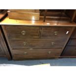 EDWARDIAN MAHOGANY BOX LINE INLAID TWO OVER TWO DRAWER CHEST