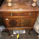 EDWARDIAN MAHOGANY CABINET ON CABRIOLE LEGS