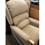 OATMEAL FABRIC ELECTRIC RECLINING ARMCHAIR