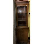 NARROW REPRODUCTION MAHOGANY GLAZED CABINET