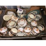 CARTON CONTAINING LAWLEYS BONE CHINA TEASET AND OTHER CERAMICS