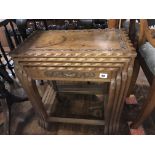CARVED WALNUT NEST OF FOUR TABLES,