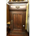 EDWARDIAN GALLERY BACKED WALNUT POT CUPBOARD