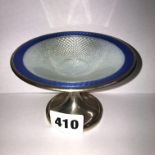 BIRMINGHAM SILVER AND GUILLOCHE ENAMEL PEDESTAL DISH 2.