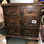 SMALL SIX DRAWER TABLETOP CHEST