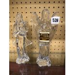 TWO WATERFORD CRYSTAL ANGELS