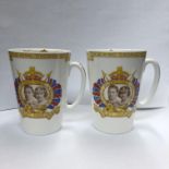 TWO SHELLEY GEORGE VI TAPERED CUPS
