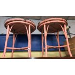 PAIR OF PINK LLOYD LOOM CIRCULAR TABLES