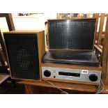 MINIATURE STEREO RECORD PLAYER AND SPEAKERS