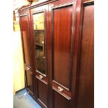 DARK MAHOGANY TRIPLE DOOR WARDROBE