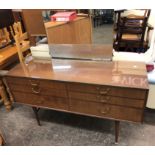 1960S TEAK SIX DRAWER TRIPLE MIRROR DRESSING TABLE