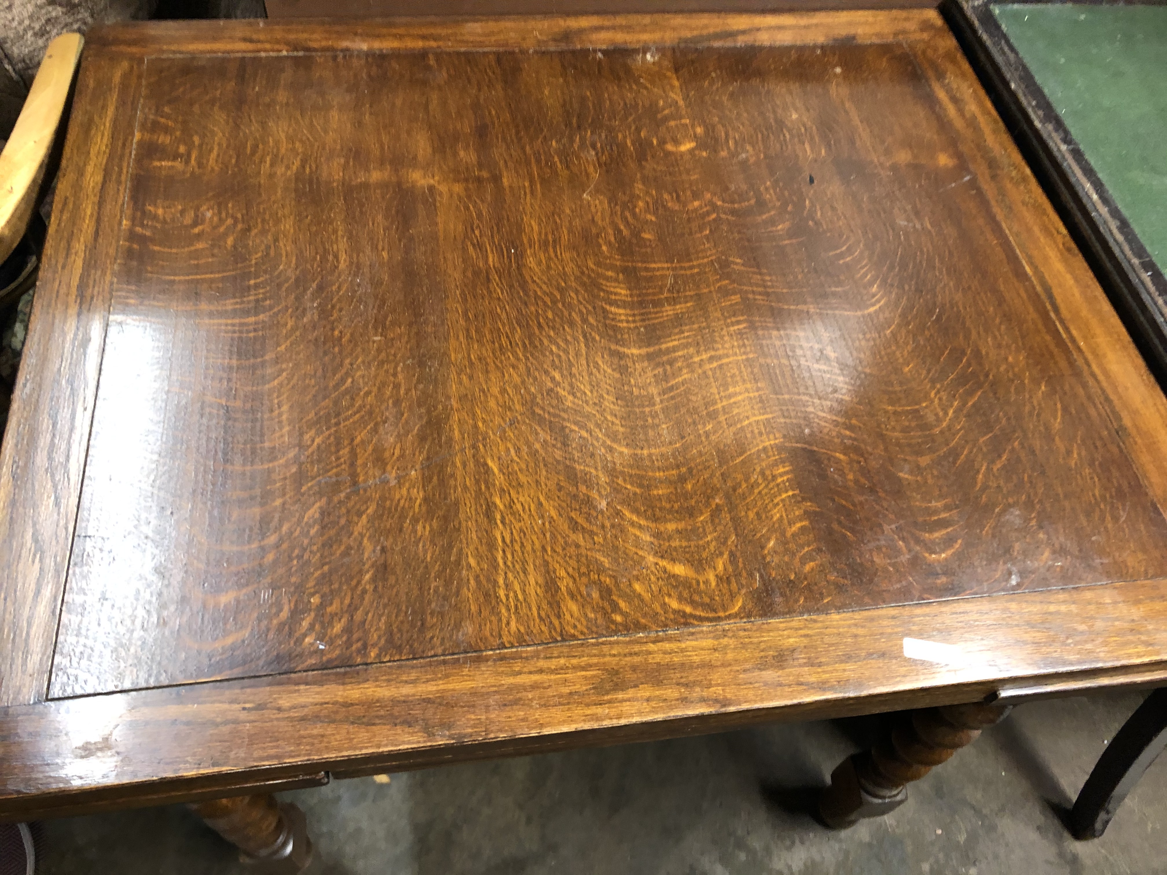 OAK BARLEY TWIST DRAWER LEAF TABLE - Image 2 of 3