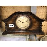 OAK CASED EIGHT DAY MANTEL TIMEPIECE