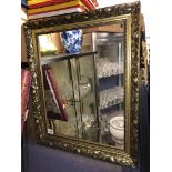 GILT AND MOULDED FRAME MIRROR