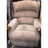 OATMEAL FABRIC ELECTRIC RECLINING ARMCHAIR