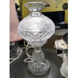 WATERFORD CUT GLASS HOBNAIL TABLE LAMP AND SHADE