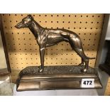 RESIN BRONZED MODEL OF A GREYHOUND