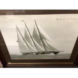 TWO BECKEN OF COWES RACING YACHT PHOTO PRINTS F/G