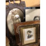 TINTED PHOTOGRAPH PORTRAIT OF A YOUNG GIRL IN OVAL GILDED FRAME,