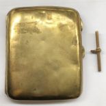 9CT GOLD CONVEX CIGARETTE CASE A/F 79.6G APPROX AND A 9CT ROSE GOLD T BAR 2.