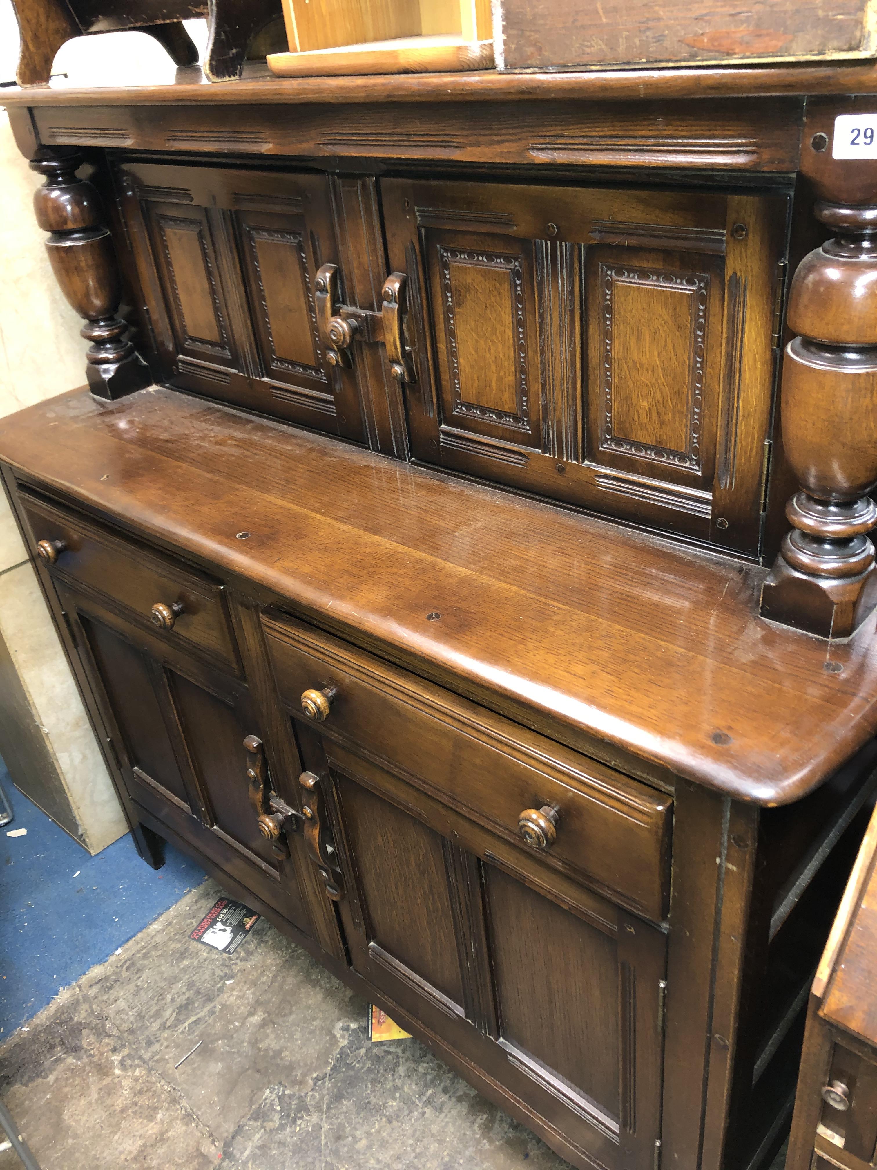 ERCOL 17TH CENTURY INSPIRED CLOSED CUPBOARD (HEIGHT= 124CM, DEPTH= 45CM,