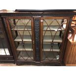 GOOD QUALITY EDWARDIAN CARVED MAHOGANY GLAZED DISPLAY CABINET