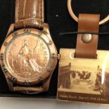 BOXED OMAHA BEACH WRIST WATCH AND KEYRING SET