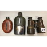 LEATHER CASED SPIRIT FLASK,