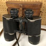 PAIR OF BINOCULARS 10 X 50 IN A WRAY OF LONDON LEATHER CASE