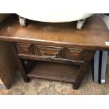 YOUNGER DARK WOOD LAMP TABLE WITH DRAWER