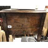 OAK NEEDLEWORK BOX WITH DRAWER