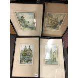 SET OF FOUR PRINTS BY REECE JENKINS OF NORWICH, GUILDFORD,