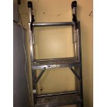 PAIR OF ALUMINIUM STEPLADDERS AND SMALLER PAIR OF LADDERS