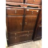 DARK WOOD COMBINATION CHEST CUPBOARD