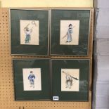 SERIES OF FOUR CHINESE WATERCOLOURS ON RICE PAPER