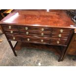 REPRODUCTION MAHOGANY GALLERY BACKED CANTEEN CHEST OF CUTLERY WITH PULL OUT SLIDE