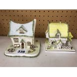 TWO COALPORT FINE BONE CHINA - CROOKED HOUSE AND THE MASTERS HOUSE