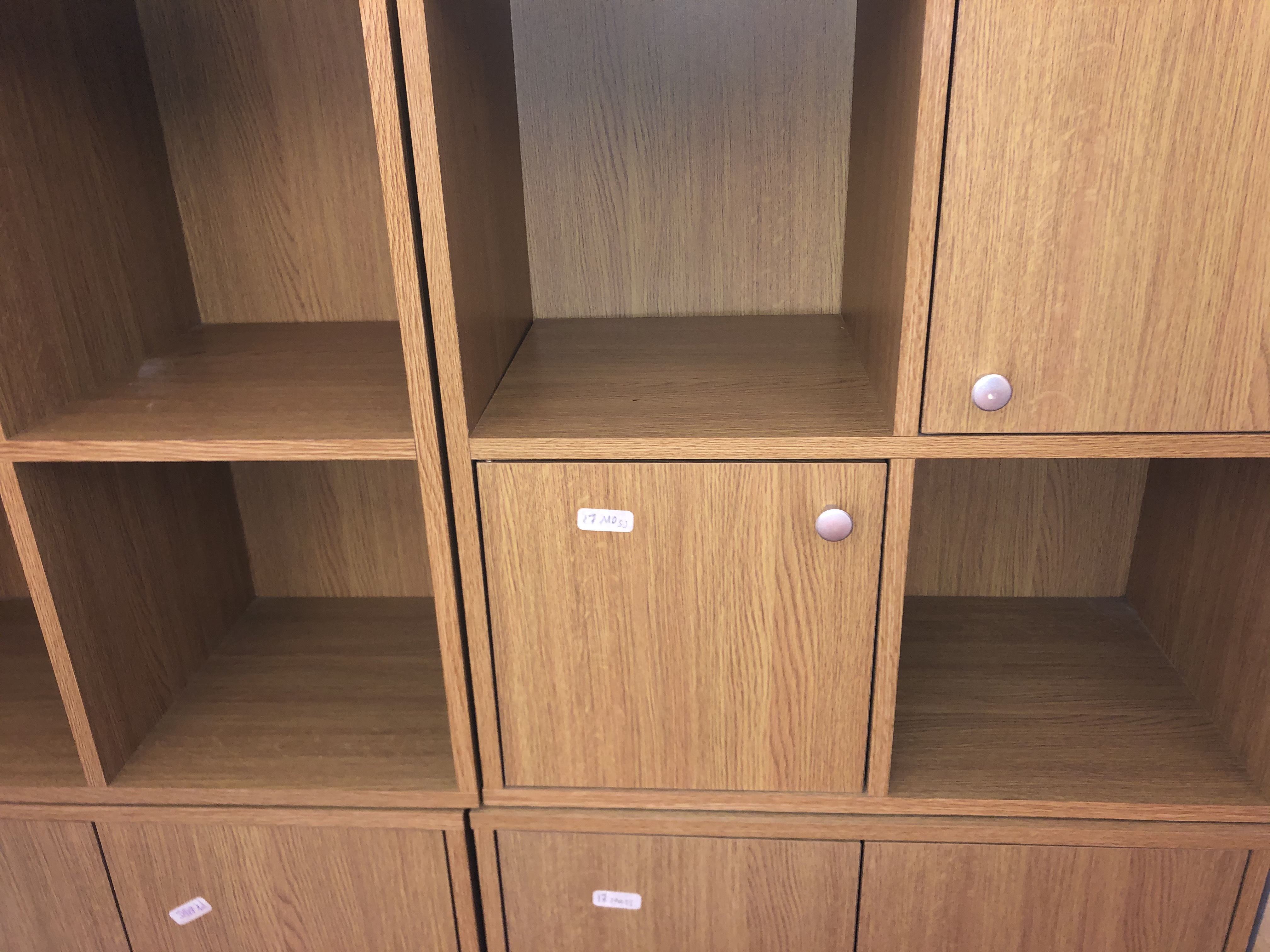 FOUR LIGHT OAK EFFECT PIGEON HOLE CUPBOARD UNITS - Image 2 of 2