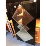 BLACK AND LOZENGE PANELLED MIRROR