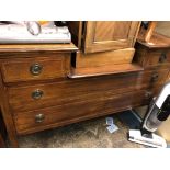 EDWARDIAN MAHOGANY CHEQUER STRUNG INLAID DRESSING TABLE