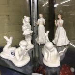 ROYAL DOULTON IMAGES BLANC DE CHINE FIGURES AND ROYAL DOULTON FIGURE WELCOME AND SENTIMENTS AND