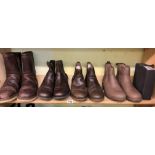 FOUR PAIRS OF UGG ANKLE BOOTS (SOME WEAR) AND AN UGG SHOE CARE KIT