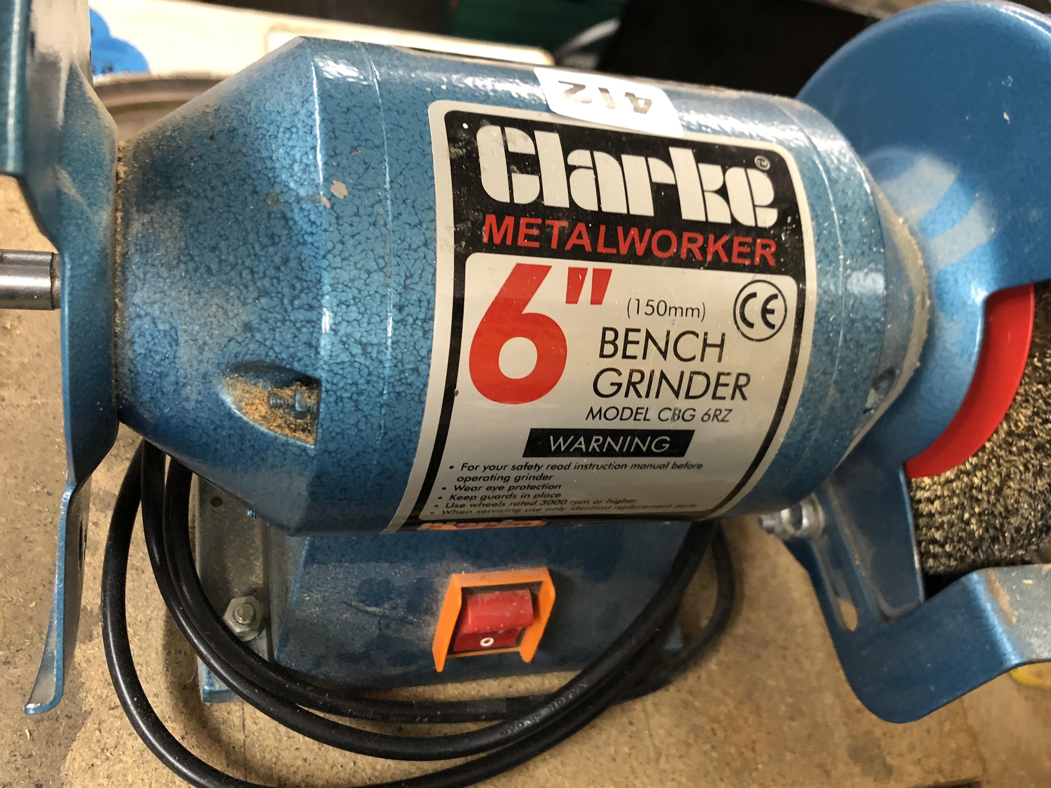 CLARKE METALWORKER DOUBLE BENCH GRINDER - Image 2 of 2