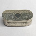 GEORGE III BIRMINGHAM SILVER ENGRAVED OVAL OBLONG BOX 1.