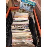 BOX OF VINYL SINGLES FROM THE 50S,