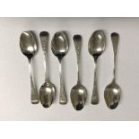 SET OF SIX EDWARD VII CHESTER SILVER TEASPOONS 1902-1905 2.