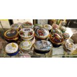 SELECTION OF STAFFORDSHIRE ENAMELLED LIMITED EDITION PILL BOXES AND ROYAL WORCESTER PILL BOXES