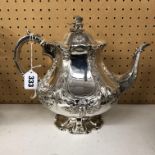 VICTORIAN SHEFFIELD SILVER TEAPOT BY ROBERTS & BELK 1860 28.